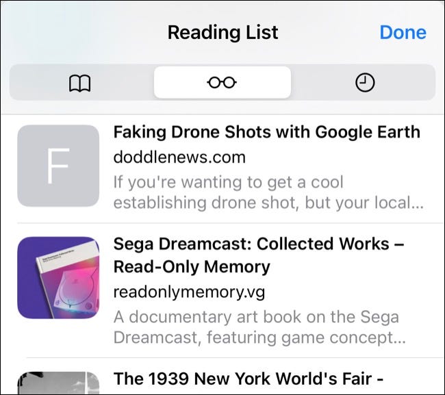 Use a lista de leitura do Safari para salvar páginas da web para mais tarde