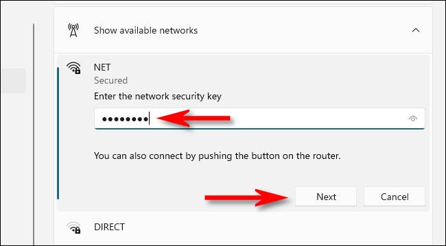 Digite a senha da rede Wi-Fi e clique em “Avançar”.