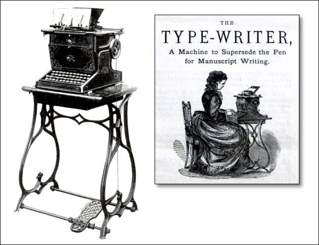 O original de 1874 Sholes e Glidden Type-Writer