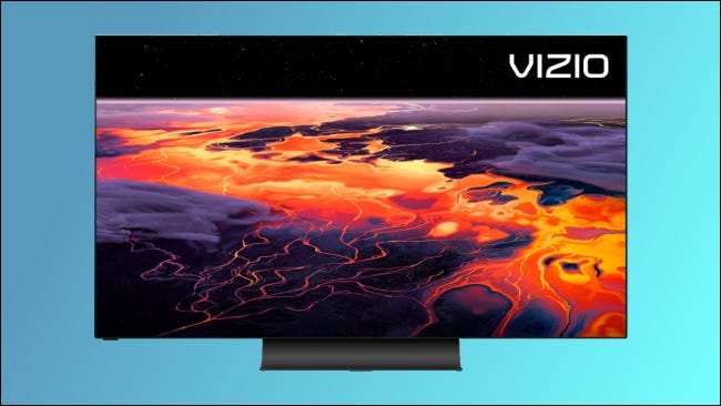 Vizio OLED TV em fundo azul