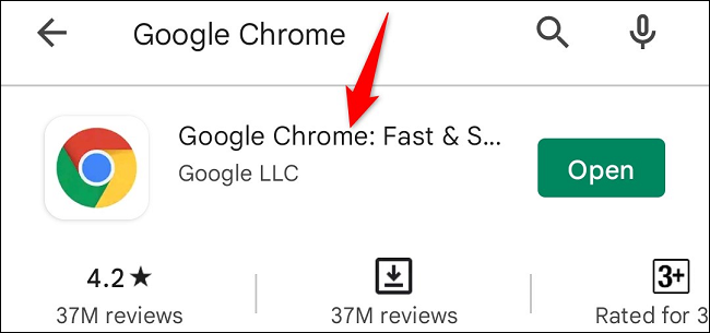 Toque em "Google Chrome" nos resultados da pesquisa.