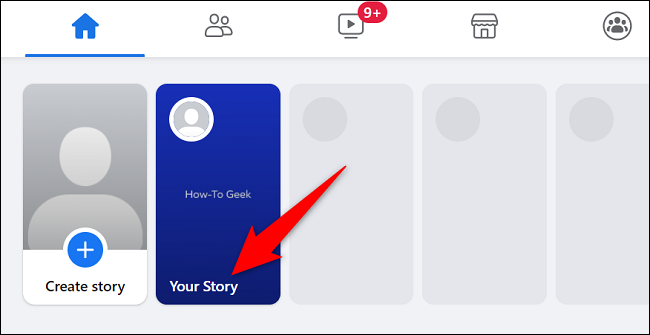 Selecione "Sua história" na parte superior.