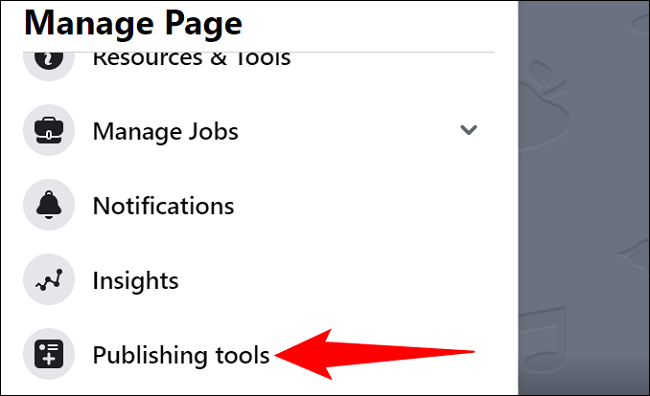 Escolha "Ferramentas de publicação" à esquerda.