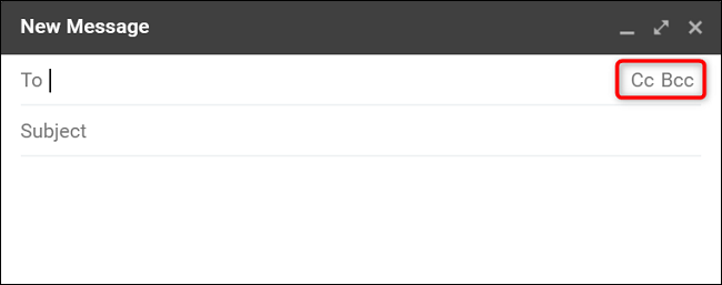 Clique em “CC” e “BCC”.