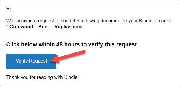 "Verify Request" to send eBook.