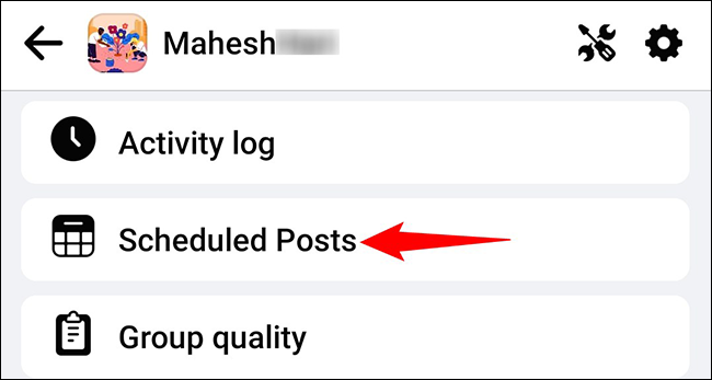 Escolha "Postagens agendadas".