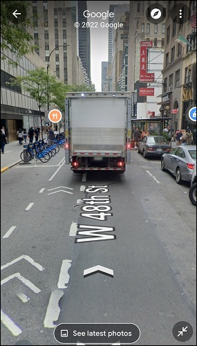 Street View do Google no Maps no celular.