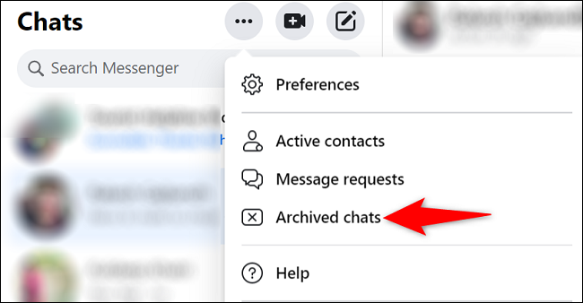 Escolha "Chats arquivados" no menu.