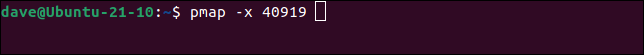 Usando a opção estendida -X com pmap