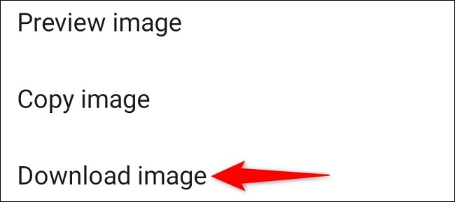 Selecione "Baixar imagem" no menu.