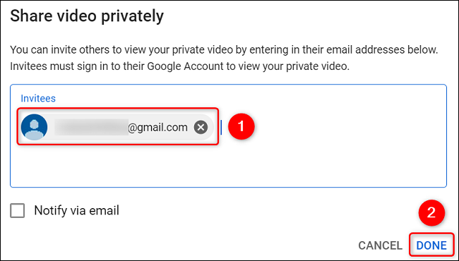 Revogue o acesso de alguém a um vídeo privado do YouTube.
