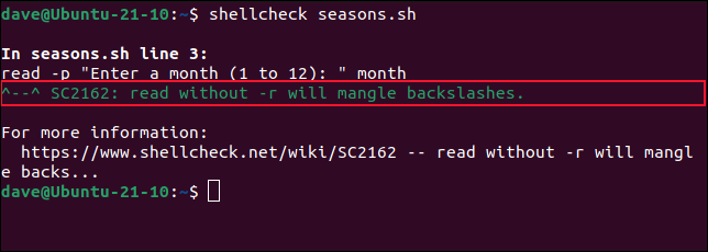 Verificando um script uma segunda vez com ShellCheck