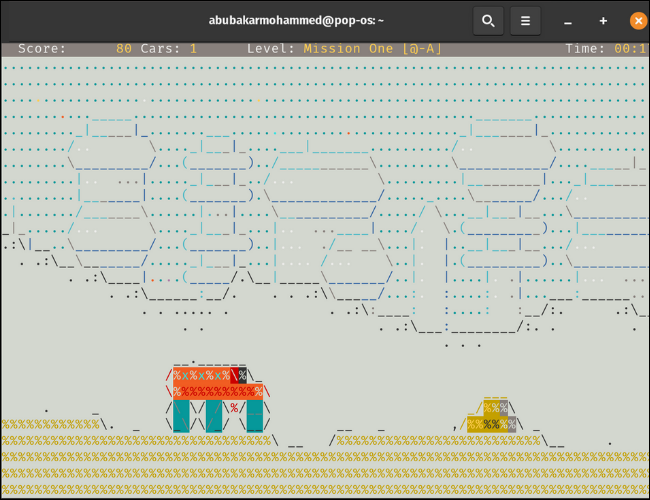 Jogo de patrulha ASCII no Terminal Linux