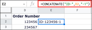 Use CONCATENAR para adicionar texto ao início e ao fim