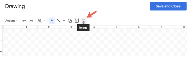 Botão de imagem na barra de ferramentas de desenho