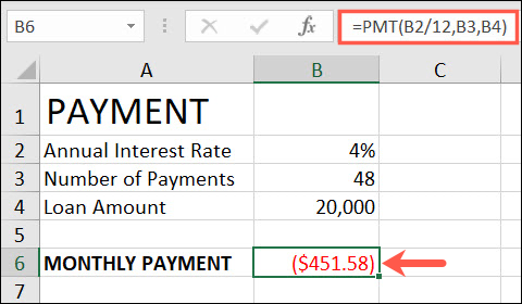 Função PMT no Excel