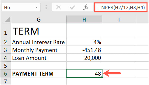 Função NPER no Excel