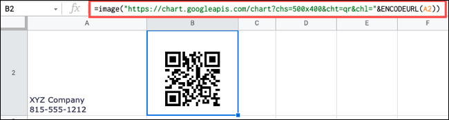 Função de imagem para um código QR de um número de telefone