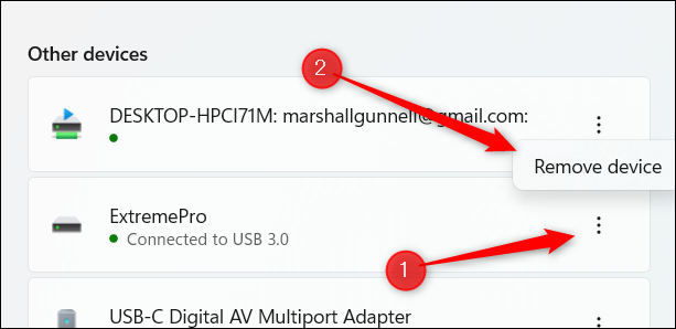 Localize e ejete o USB em Configurações.