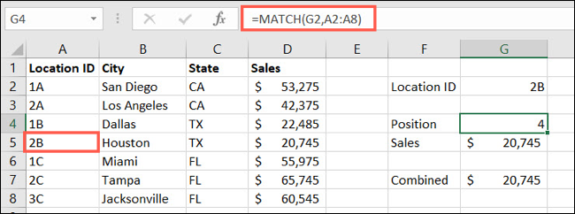 Função CORRESP no Excel