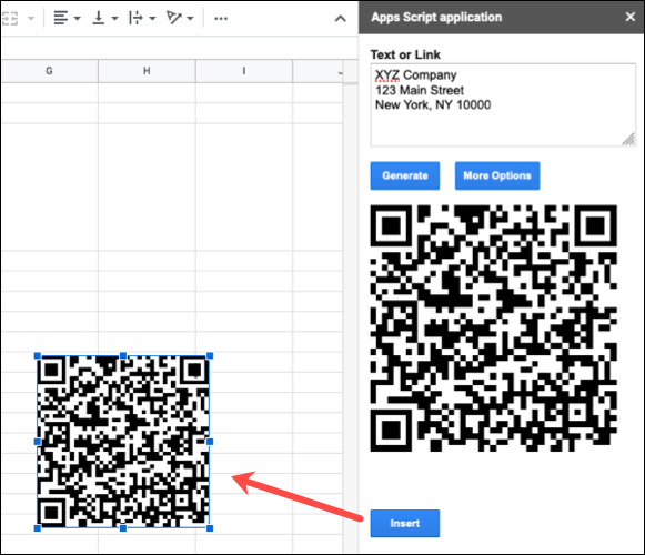 Código QR inserido