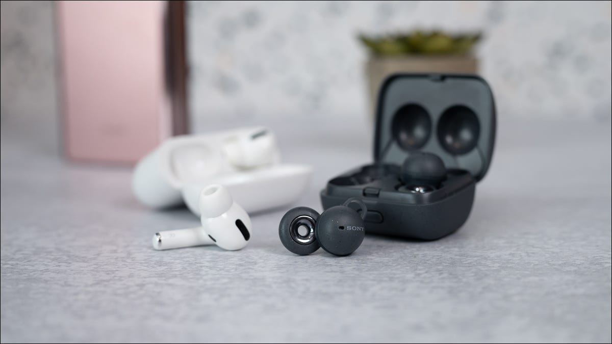 Fone de ouvido Sony LinkBuds vs broto AirPods Pro.