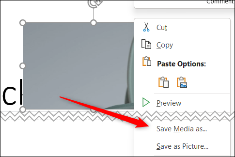 A opção Salvar mídia como.