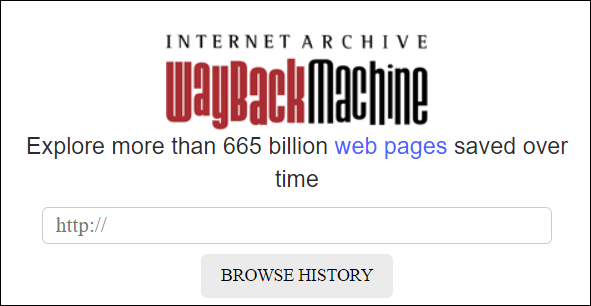 O site Wayback Machine.