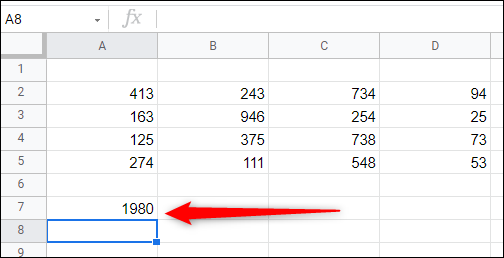 O resultado da soma de várias células.