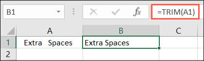 Função TRIM no Excel