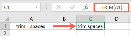 Referência de célula TRIM no Excel