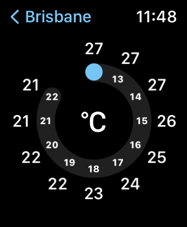 Aplicativo Apple Watch Weather