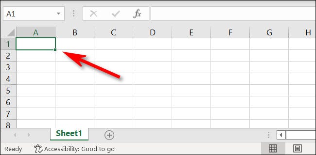 Exemplo de uma célula no Microsoft Excel para Windows.