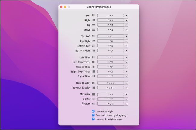 Ímã para atalhos de teclado do macOS