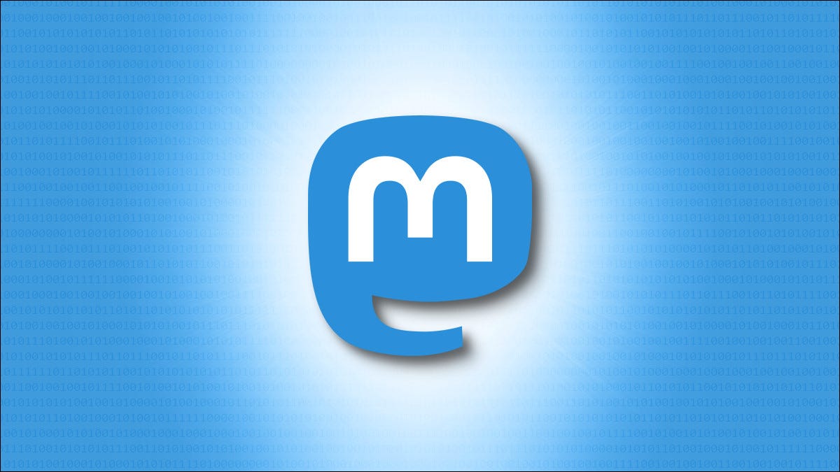 O logotipo do Mastodonte em um fundo azul