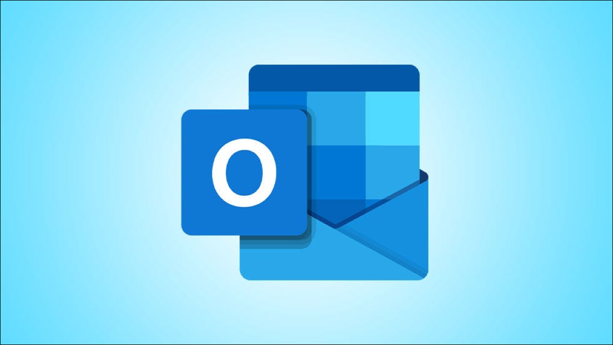 Logotipo do Outlook em um plano de fundo gradiente.