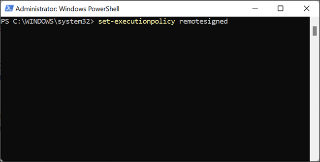 Digite o comando no PowerShell e pressione Enter.