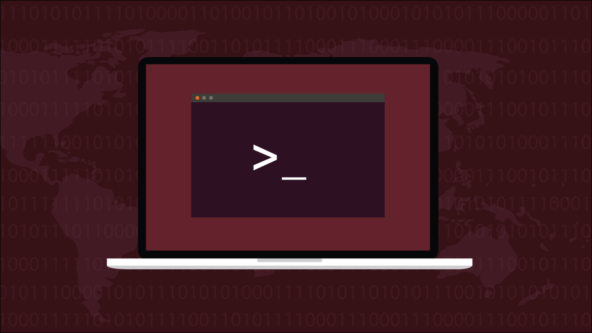 Laptop Linux mostrando um prompt bash