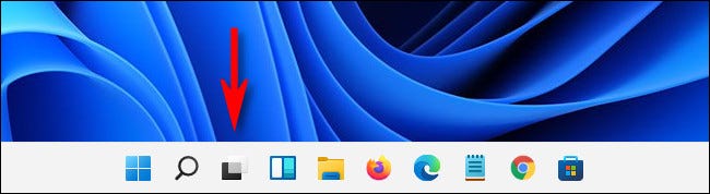 Na barra de tarefas do Windows 11, clique no botão Exibição de Tarefas.