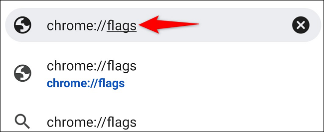 Acesse as bandeiras do Chrome no Android.