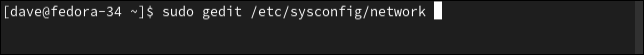 Editando o arquivo de configuração de rede global no Fedora