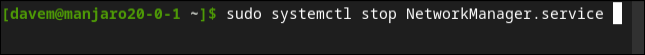 Parando o daemon do gerenciador de rede no Manjaro