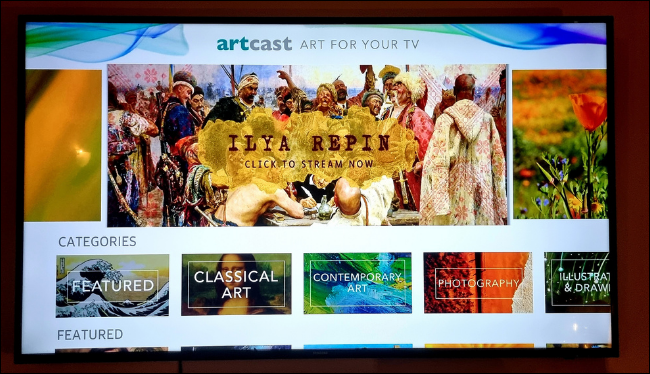 Aplicativo Artcast na Smart TV