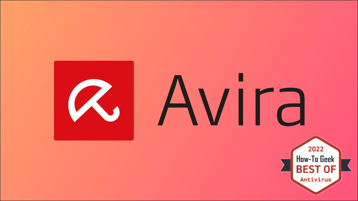 Logo Avira em fundo rosa