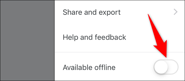 Selecione "Disponível off-line".