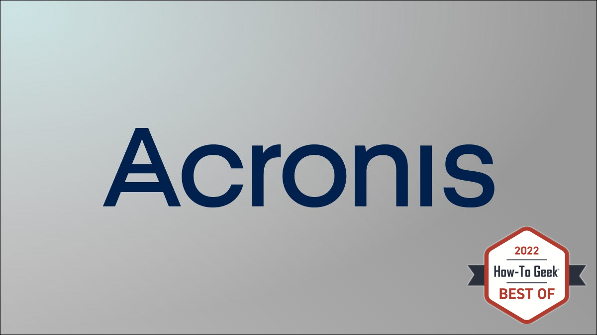 Logo Acronis em fundo cinza