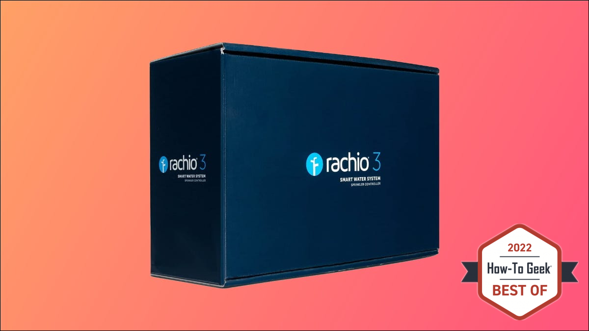 Caixa Rachio 3 em fundo rosa