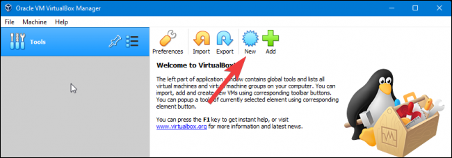 Criar uma nova VM VirtualBox