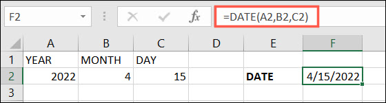 Função DATA no Excel