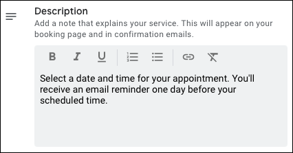 Appointment Schedule description